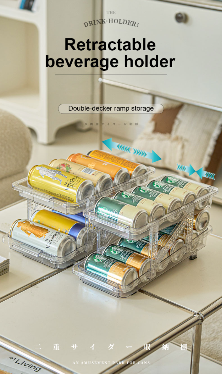 Buy Wholesale China 2 Pack Rolling Soda Can Organizer For Refrigerator,  Double-layer Beverage Can Holder Storage Dispenser For Fridge Rack Freezer  & Can Organizer For Refrigerator at USD 3.6