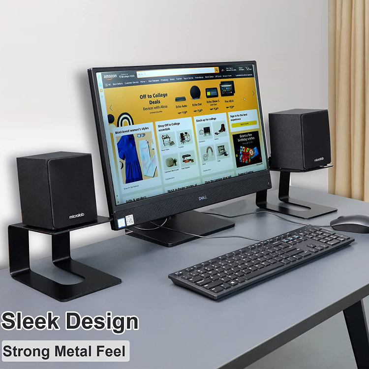 Desktop Metal Speaker Stands Pair For Desk Speakers Studio Speaker
