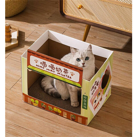 Neues Design Katzenkratzbrett aus Wellpappe, Katzenspielzeug, Katzenkratzhaus