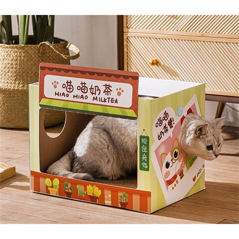 Neues Design Katzenkratzbrett aus Wellpappe, Katzenspielzeug, Katzenkratzhaus