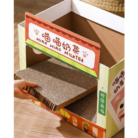 Neues Design Katzenkratzbrett aus Wellpappe, Katzenspielzeug, Katzenkratzhaus