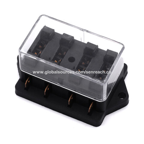 12 Way DC 12V Volt Fuse Box 24V 32V Circuit Car Trailer Auto Blade Fuse Box  Block Holder ATC ATO 2-input 12-ouput Wire