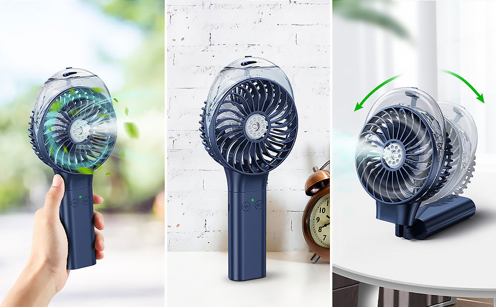 Buy Wholesale China Portable Handheld Misting Fan, Battery Operated