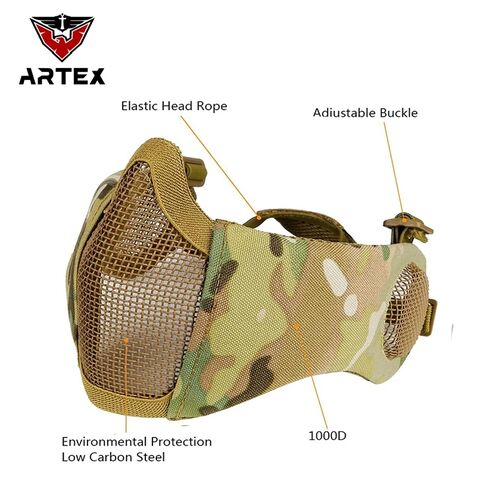 Buy Wholesale China Real Person Cs Half Face Steel Mesh Ear Protection Face  Protection Integrated Breathable Military Protective Mask & Military  Protective Mask at USD 5.66