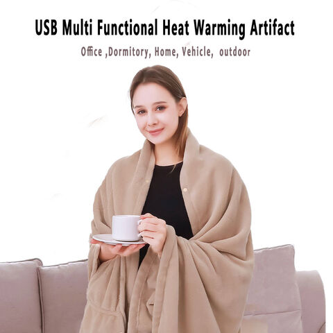 Soft Plush Portable USB Electric Blanket Flannel for Home Office Winter Hand Warmer Biggest Blanket in The World Big Blankets Cotton Blanket Twin