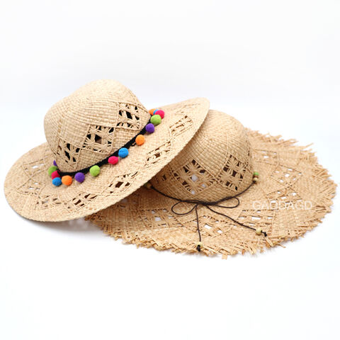 Wholesale Sombrero Fashion Raffia Lady Straw Hat Wholesale Beach