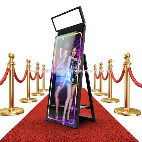 Cheap Mirror Booth Oval Party Wedding 13.3 Inch Magic Mirror Kiosk Mirror  Photo Booth Stand Photobooth with HD Camera - AliExpress