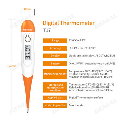 Sanitary Digital Thermometer, Digital Display