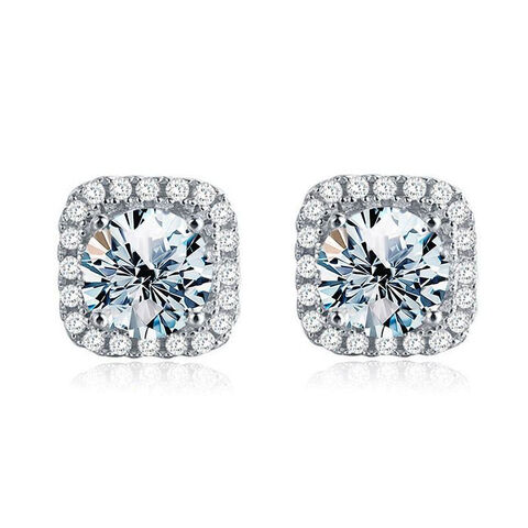 2.5ct discount Moissanite Daimond 925 Stud Halo Earrings