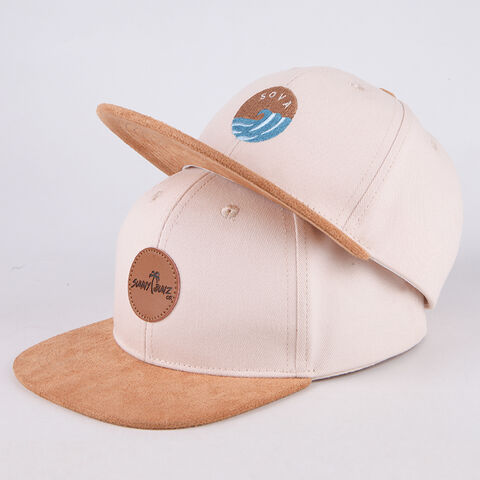 Gorra Snapback para niños, 6 paneles, visera plana, etiqueta de cuero, personalizable para baloncesto y hombres