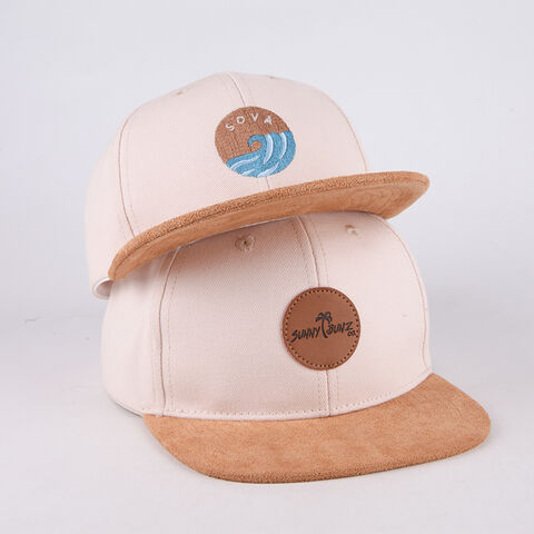 Gorra Snapback para niños, 6 paneles, visera plana, etiqueta de cuero, personalizable para baloncesto y hombres