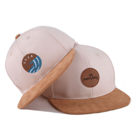 Gorra Snapback para niños, 6 paneles, visera plana, etiqueta de cuero, personalizable para baloncesto y hombres