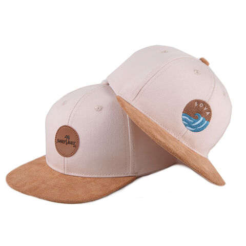 Gorra Snapback para niños, 6 paneles, visera plana, etiqueta de cuero, personalizable para baloncesto y hombres