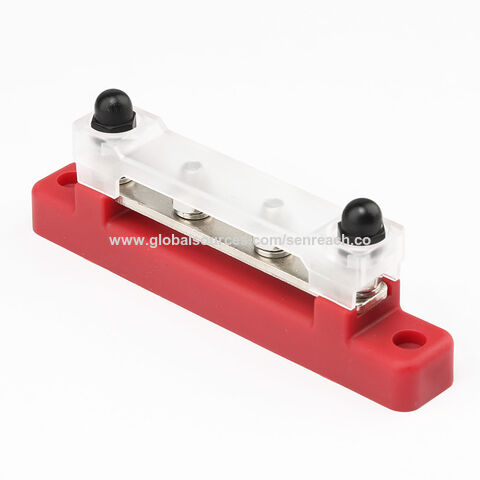 BusBar Distribution Block 250A BusBar Box with 4 x M8 Terminal Bolts High  Performance Module 12V-48V DC Power Distribution Block Grounding Current  for Car RV Boat Yacht (Red Black) : : Automotive