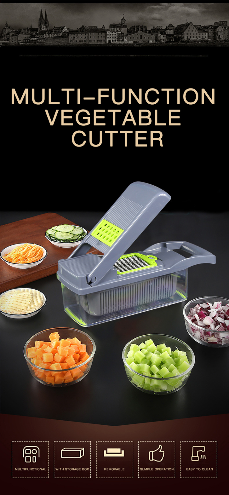 12 in 1 Multifunctional Vegetable Cutter Shredders Slicer With