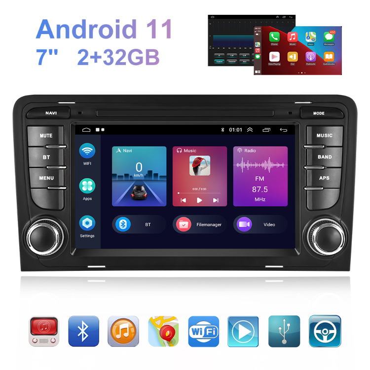 Für Audi TT 8J quattro Android 12 2GB+32GB Autoradio Apple Carplay GPS