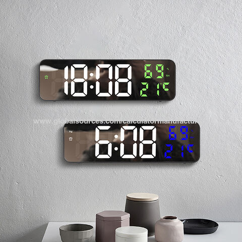Reloj Despertador Digital Con Espejo LED Electrónica Pantalla Luz