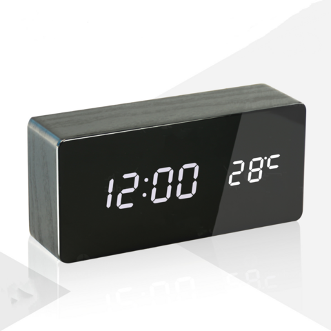 Reloj despertador Digital acrílico con Control de voz, fuente