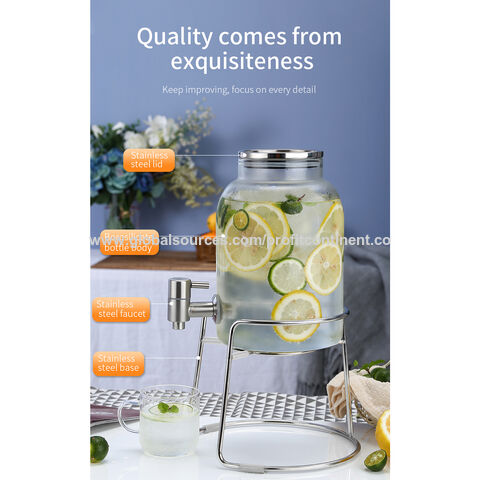 Buy Wholesale China 100oz Clear Glass Water Pot Large-capacity Drink  Dispenser With Stainless Steel Spigot & Juice Dispensers at USD 5.5