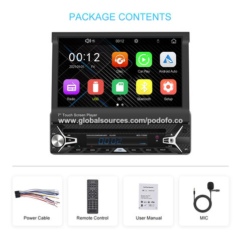 Podofo Car Stereo 1 Din Radio Bluetooth Autoradio 4.1 Touch Screen  Multimedia MP5 Player Support Micophone and Rear View Camera - AliExpress
