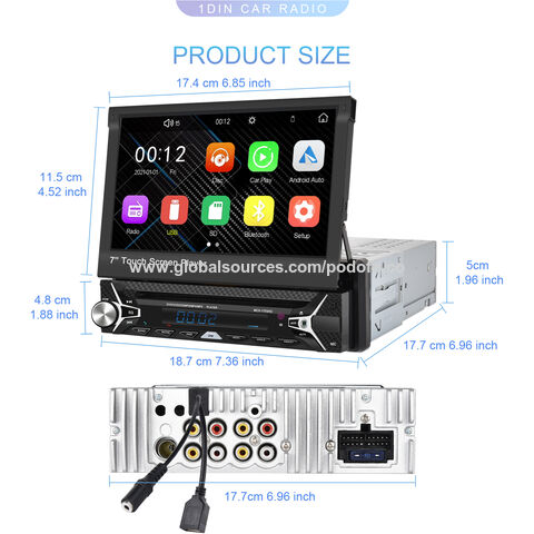 1 Din Car Radio Stereo Android 7 Retractable Touch Screen Multimedia Video  Player Carplay Android Auto Universal Car Audio - AliExpress