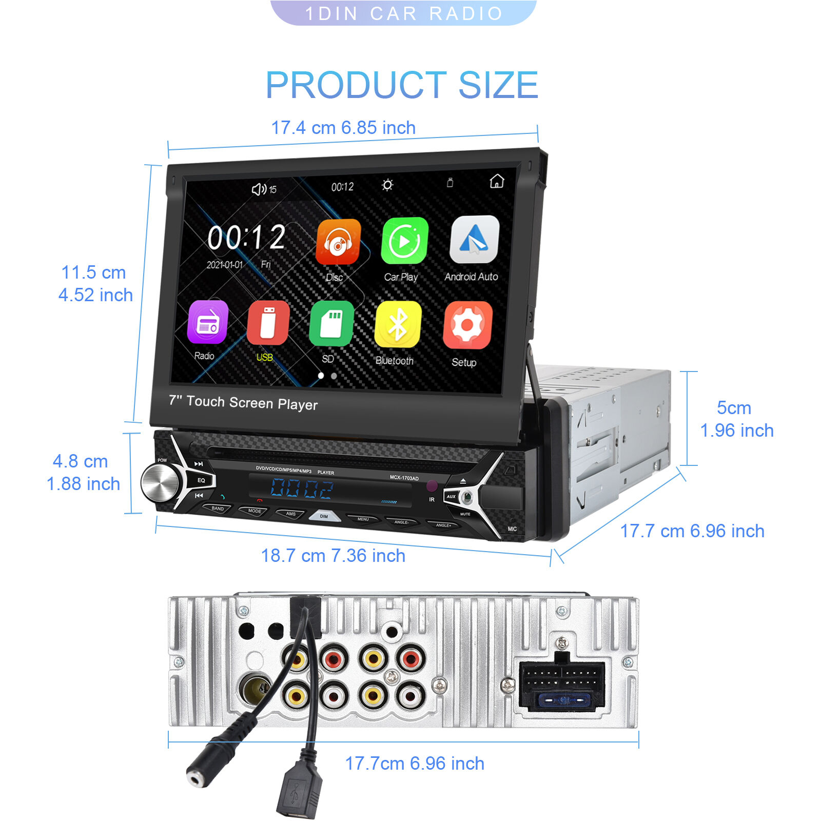 Android 10.1 Car Stereo Radio GPS WIFI FM Carplay Fit For Peugeot 206  2000-2016