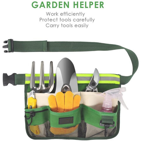 Ceinture à outils de jardin, pochette à outils avec 7 poches, sac