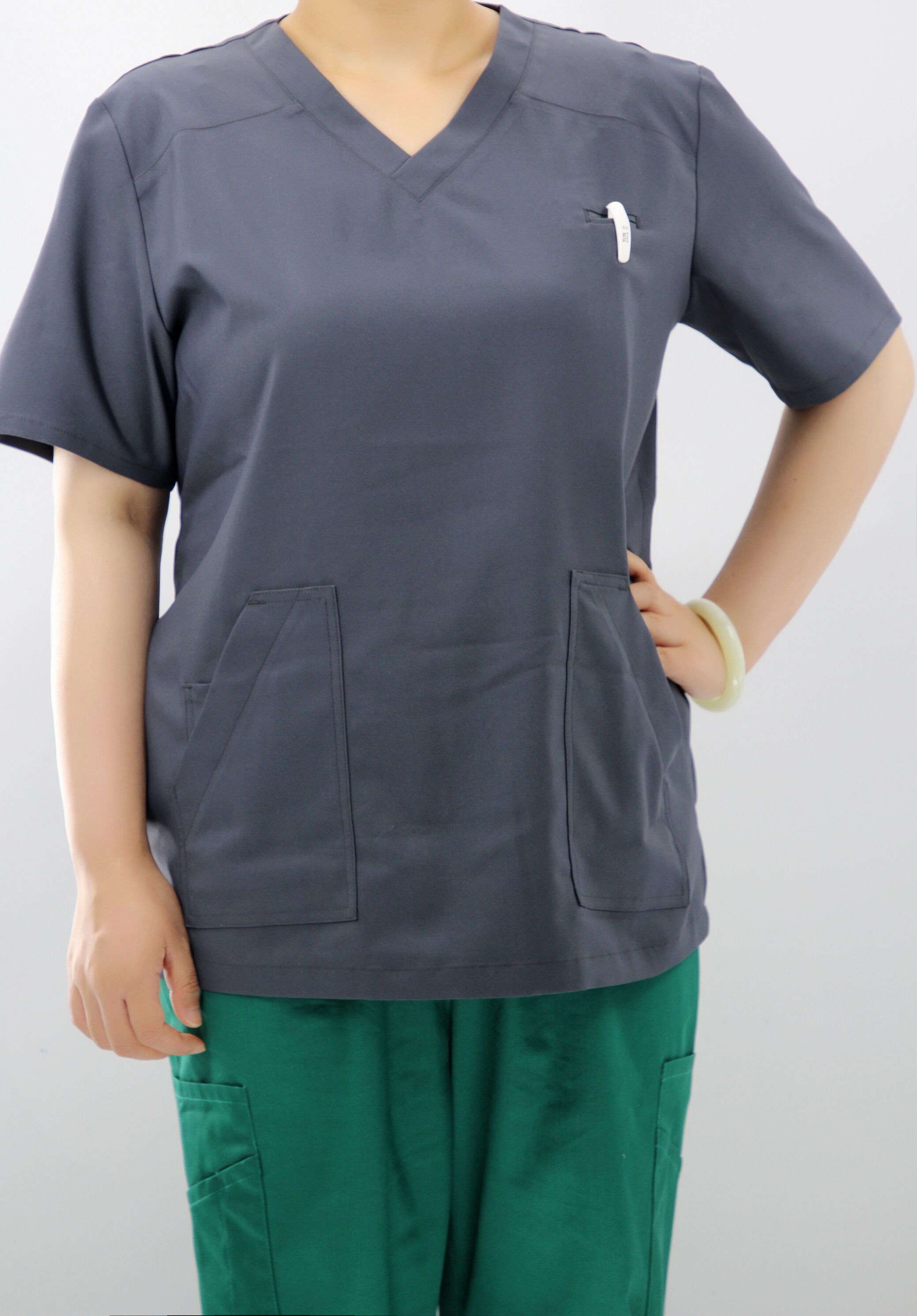 thumbnail image 2 of Hanes Women's Healthcare Top, Moisture-Wicking Stretch Scrub 2 of 9