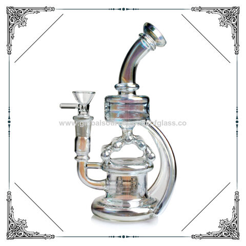 Handmade Hookah Glass Tornado Water Pipe Smoke Pipe Dab Rig 9 Inch With  14mm Bowl