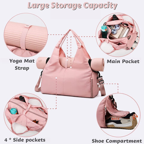 Buy Wholesale China Yoga Gym Bag For Women Gym Duffel Bag With Yoga Mat  Holder Shoe Compartment Weekender Travel Tote Bag With Wet Dry Pockets &  Yoga Duffel Bags at USD 6.2
