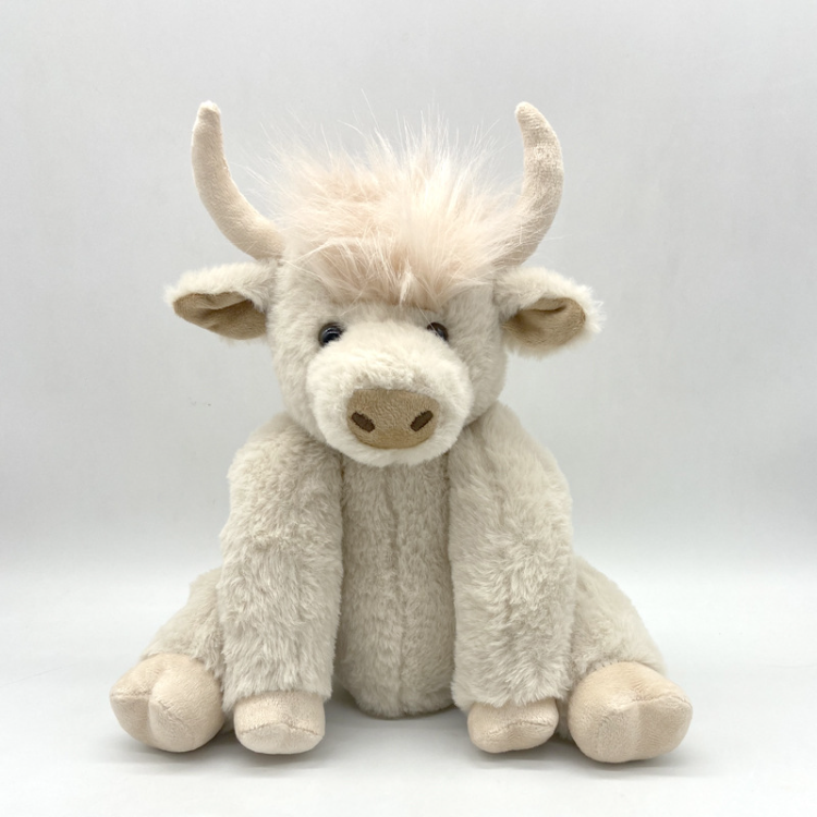 Highland Cow Plush Toy Cute Simulation Long-haired Cow Stuffed Animal Doll