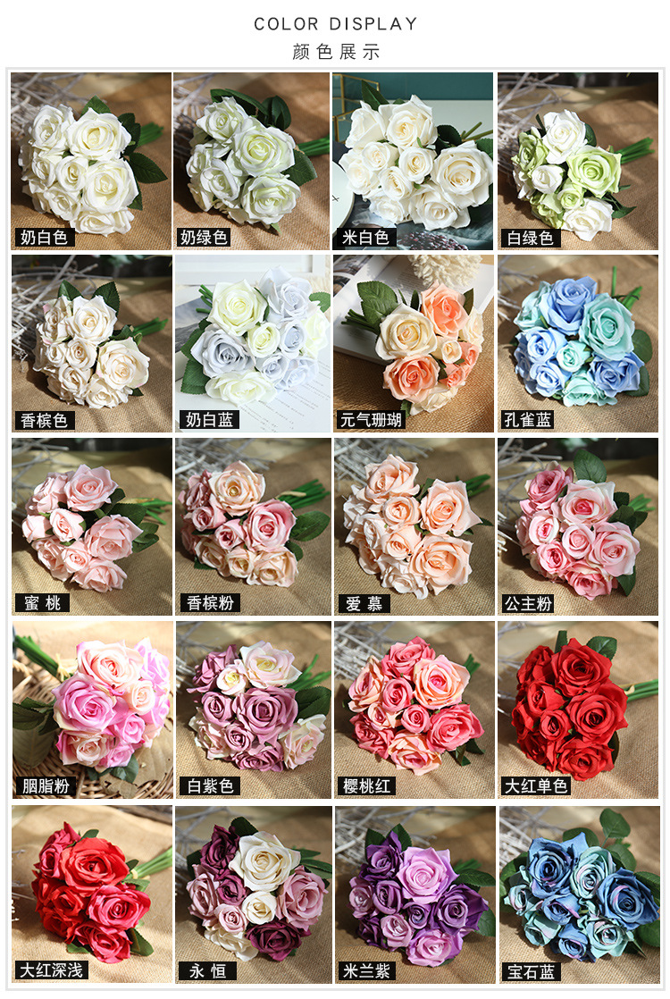 Buy Wholesale China Supplier Home Decoration Simulated Nine Head Rose ...
