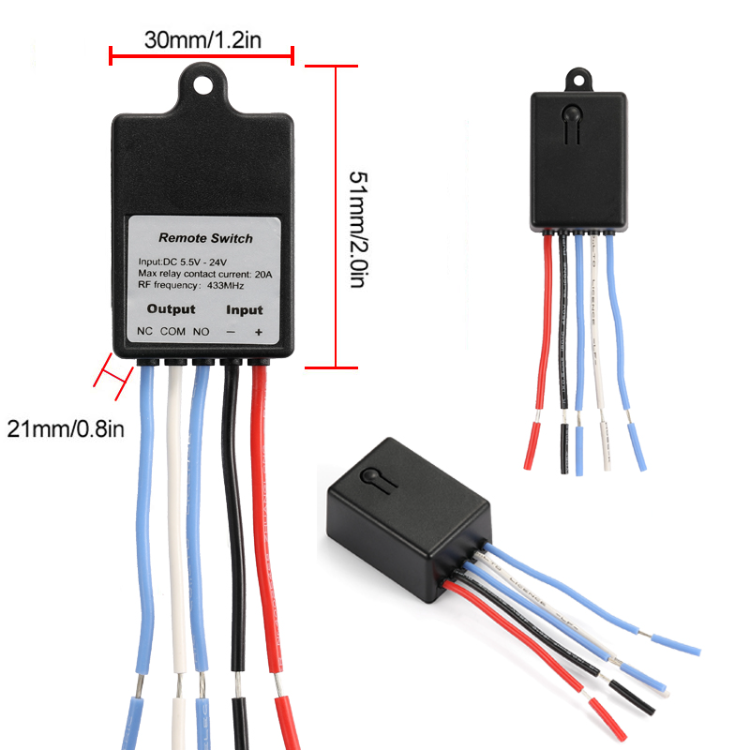 Taidacent Mini 5v 12v 24v 30v Rf 433mhz 1ch Door Led Lamp Remote