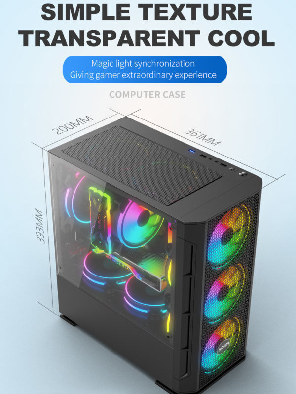 Soeyi Custom Wholesales Gaming Tower Gabinete Casing Mid Tower Rgb Pc ...
