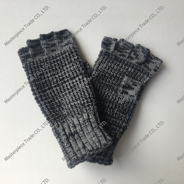 Handmade Winter Fingerless Wool Gloves For Women - Grey