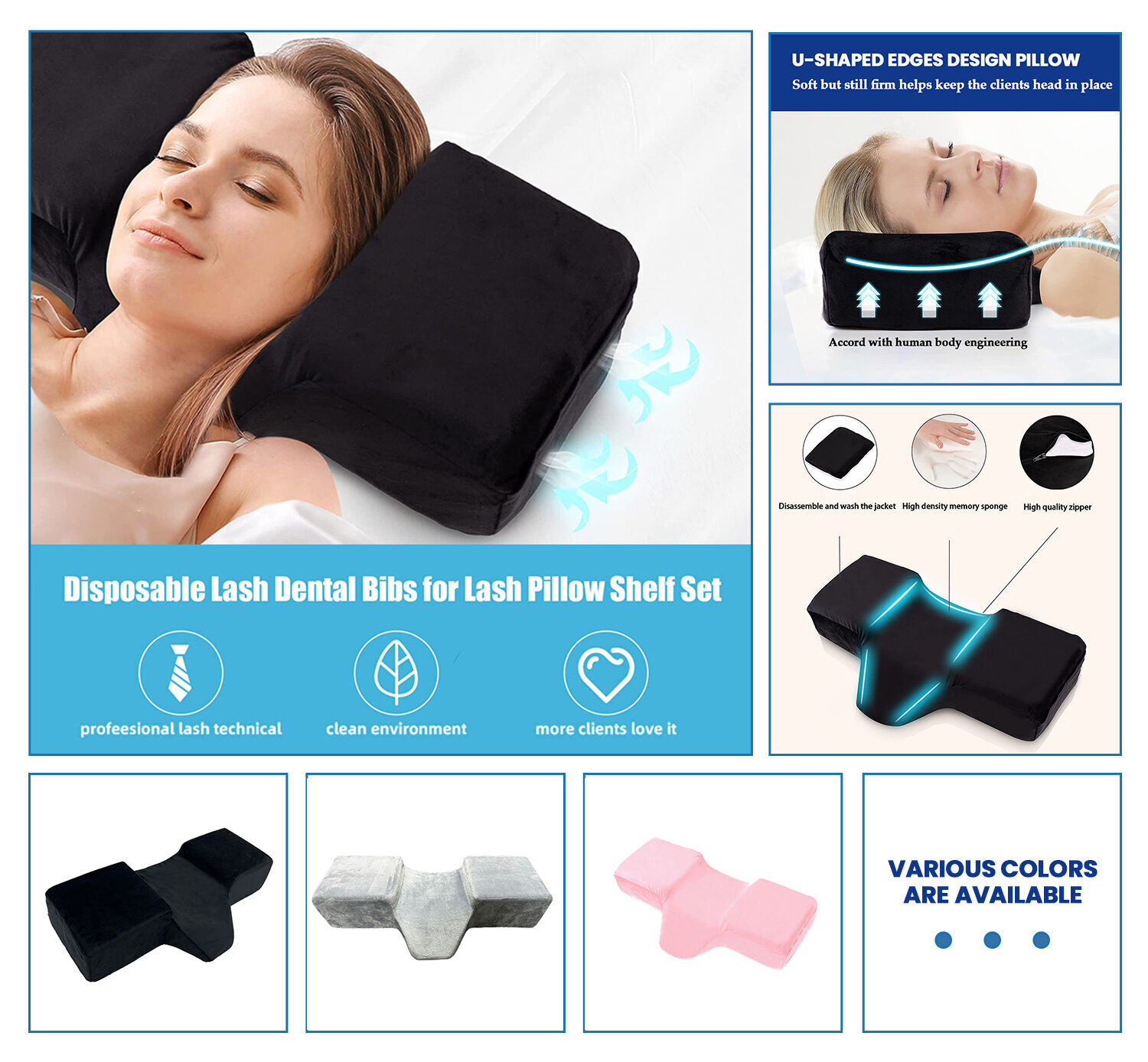 Comfortable Eyelash Extension Neck Pillow,memory Foam Neck Contour