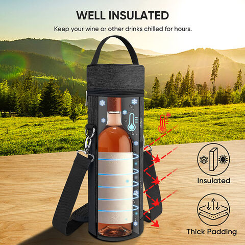  opux 2 Bottle Wine Carrier Tote, Insulated Leakproof Wine Cooler  Bag, Wine Travel Bag Tote for Picnic BYOB Beach, Portable Wine Bottle  Carrying Case, Gift for Wine Lover Women Men Christmas 
