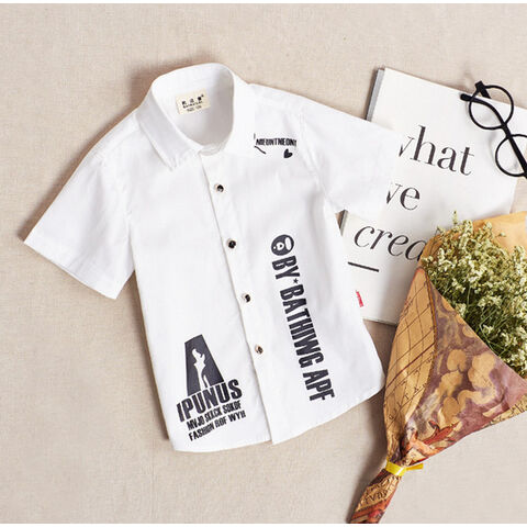 Chemise Manches Courtes Garçon Haut de Gamme au Design Avant-Gardiste