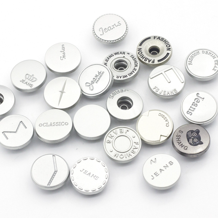 Wholesale 12 Sets 2 Style Iron & Zinc Alloy Button Pins for Jeans 