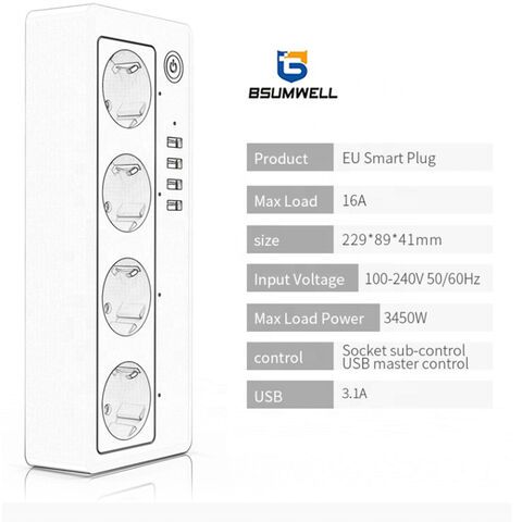 Buy Wholesale China Tuya Remote Control Smart Extension Socket 4ac