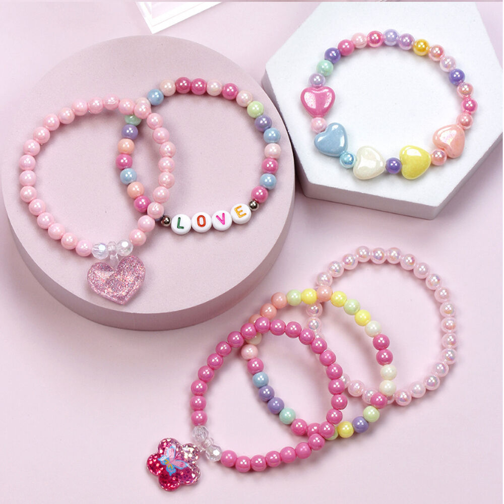 Buy Wholesale China Pink Seep Beaded Bracelets For Kids, Little Girl Plastic Bracelets, Cute ...