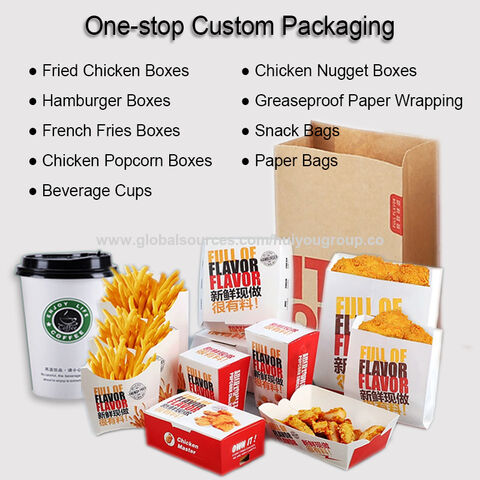 Cajas para Alimentos al Por Mayor para Restaurantes: Personalizadas para Hamburguesas, Hot Dogs, Empaque de Cartón para Comida para Llevar, Cajas Redondas para Pollo Frito y Papas Fritas