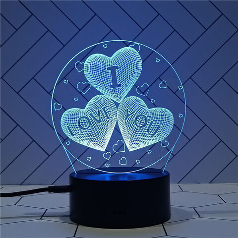 Night Light Lamp LOVE Heart Christmas Valentine's Day Gift for