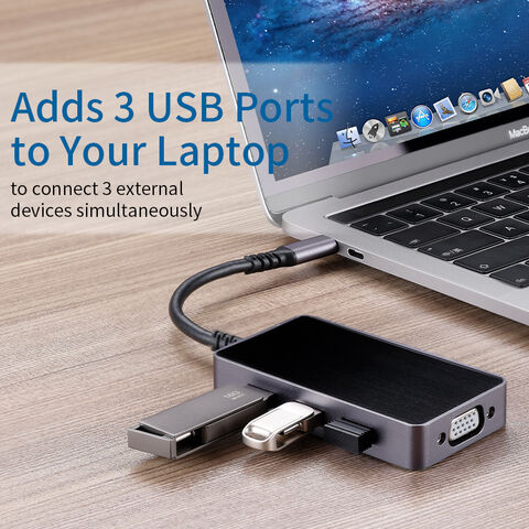 HUB USB Tipo C a HDMI 4K + USB 3.0 + 3*USB 2.0 + PD 100W