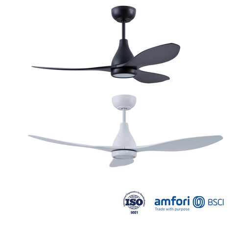 Ventilateur de plafond avec lumière LED 18W, 3 pales en plastique ABS, télécommande RF avec options de contrôle intelligent, 44/52 pouces. Idéal pour les distributeurs et grossistes.