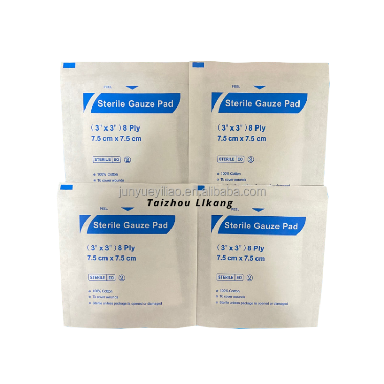 100 Cotton Absorbent Medical Gauze Pad 8 Ply Sterile Gauze Pads