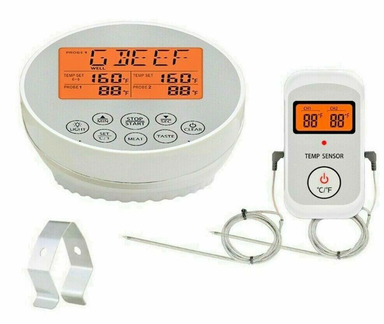 Digital Wireless Temperature Monitor For Home Kitchen Food Meat Grill ...