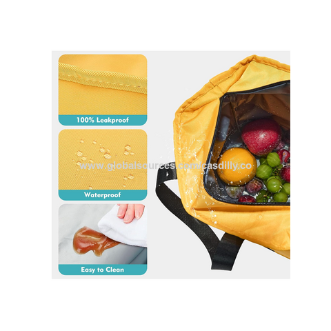 Bolsa de almuerzo aislada para mujeres/hombres – Fiambrera reutilizable  para oficina, trabajo, escuela, picnic, playa – Bolsa térmica a prueba de  fugas, bolsa de almuerzo congelable con correa ajustable para el hombro