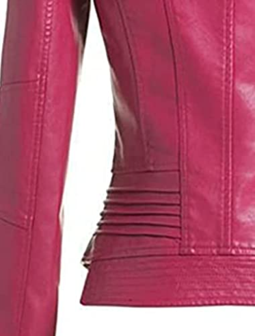 Matériel Asymmetric Faux Leather Blazer in Pink