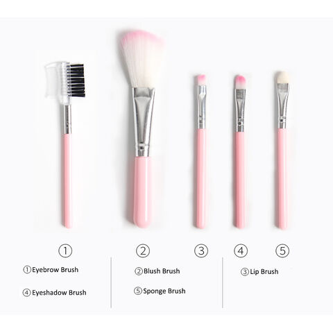 Personalised Pink Makeup Brush Set Diamonte Makeup Brushes Powder Blush  Face Concealer Foundation Highlighting Eyeshadow 